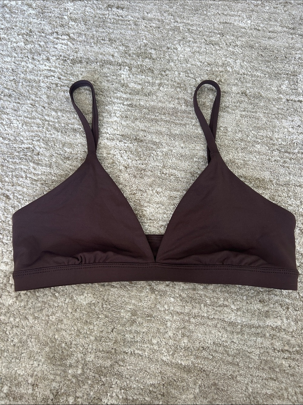 Aritzia Contour Wireless Triangle Bralette in Dark Brown